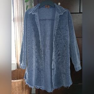 POL Blue Corduroy Shacket